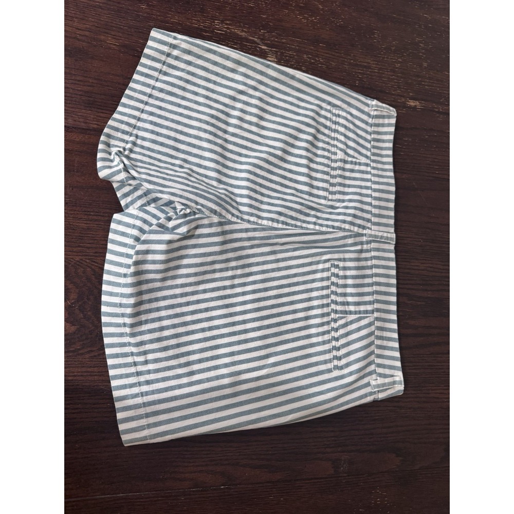 Old Navy Striped Chino Shorts 14 Teal White Coastal Beach Preppy Summer Vacay - Picture 3 of 4